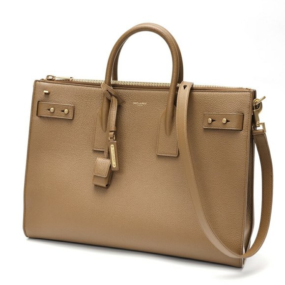 SAINT LAURENT Brown Leather Shoulder Bag - Picture 1 of 8